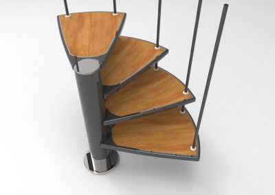 Carbon Fiber Spiral Stairs With Teak